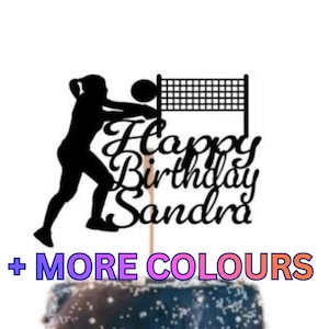 Volleybal Thema Verjaardagstaart Topper Custom Volley Taarten Bord Glitter Kaart Netto Decoratie