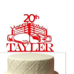Boxen joyeux anniversaire décoration de gâteau boxeur UFC personnalisé Fans de sport cadeau décoration de gâteaux de sport célébration champagne or combattant UFC
