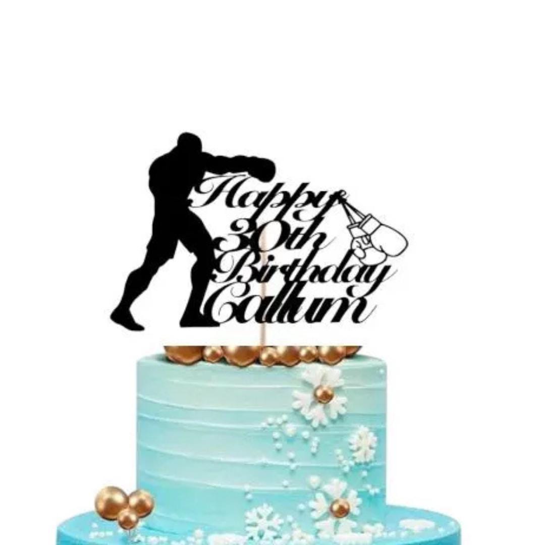 Personalized UFC Boxer Cake Topper: Glitter Card, Custom Name & Age - Etsy