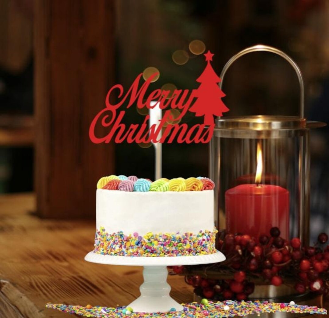 Merry Christmas Cake Topper Xmas Topper Merry Xmas Cake Topper Festive ...