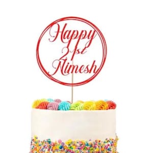 Topper per torta rotonda personalizzata per il 21° compleanno, con nome e età personalizzati, cartoncino glitterato, per adulti, bambini, 16°, 18°, 30° compleanno, oro