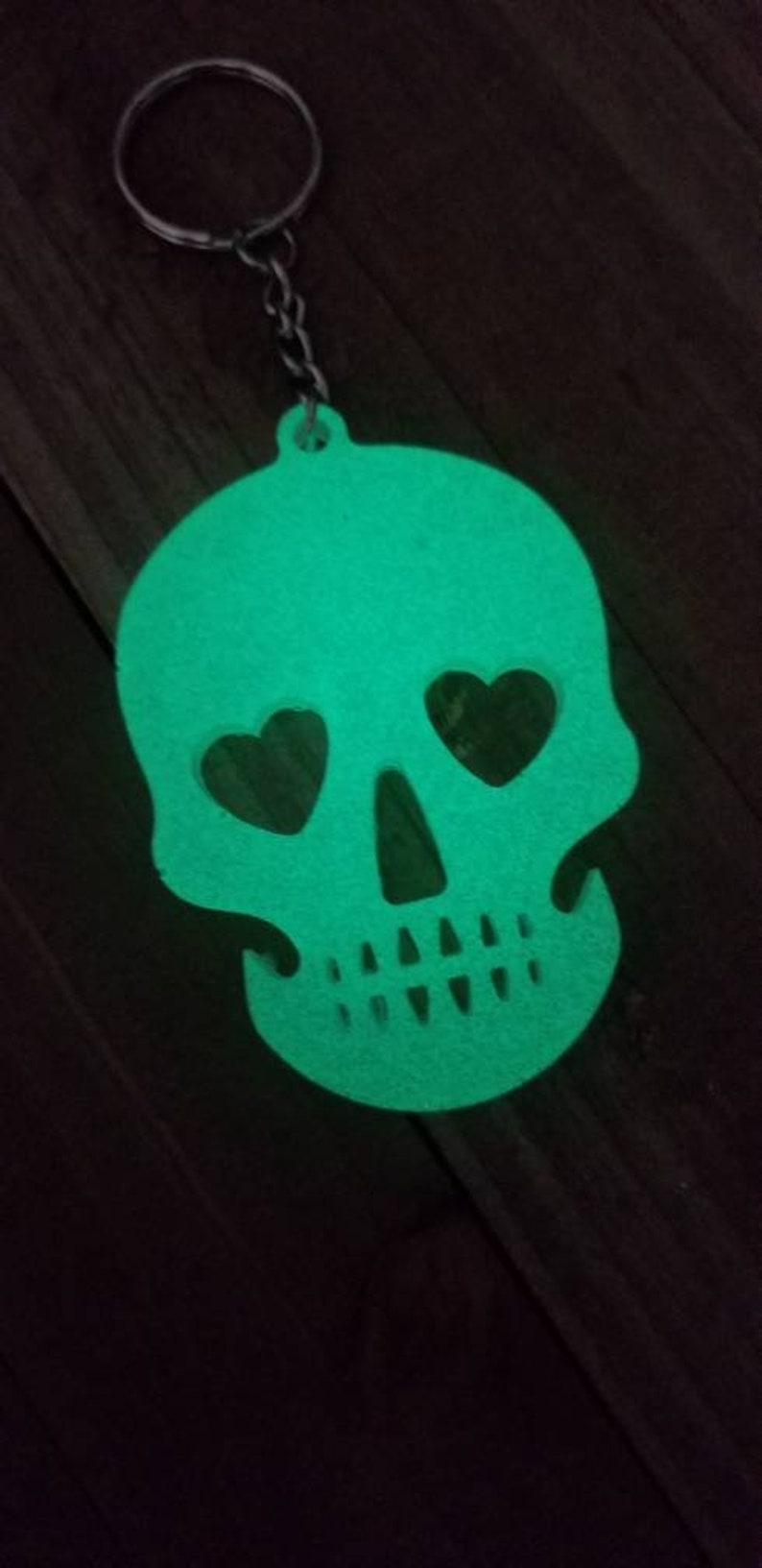 Glow in the dark sugar skull keychain