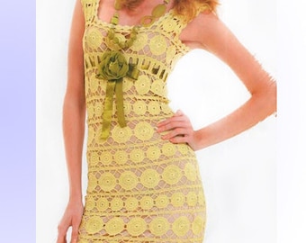 Vestido de encaje a crochet - Patrón PDF - Descarga instantánea