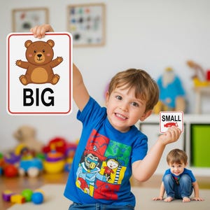 Jogo de Combinar Opostos | Cartões Personalizados para o Desenvolvimento Cognitivo e da Linguagem | Brinquedo de Atividades Montessori para Crianças | Presente para Pré-Escolares