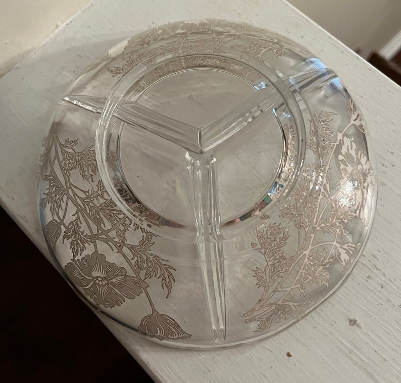 Vintage Cambridge Glass Divided Nut Bowl Etsy