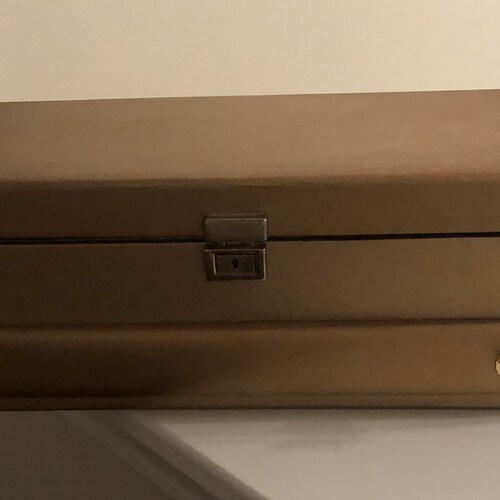 Vintage Tory Gold Vinyl Jewelry Box With Lid Etsy