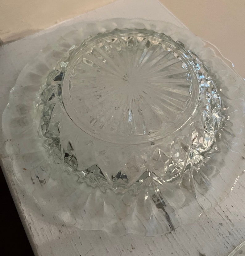 Vintage Cut Glass Anchor Hocking Butter Bell Dish Etsy