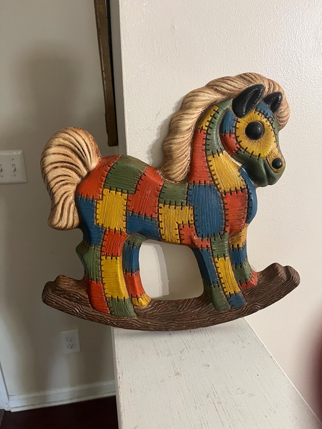 Vintage Foam Patchwork Rocking Horse Wall Hanging - Etsy