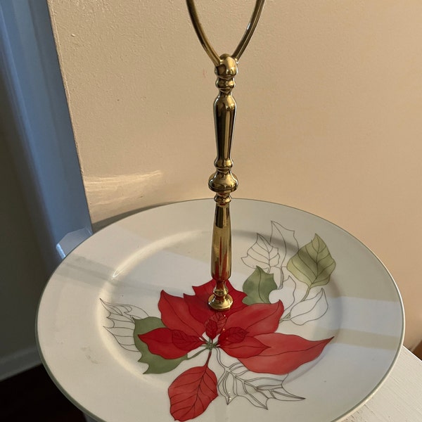 Block Spal Poinsettia Tidbit Plate