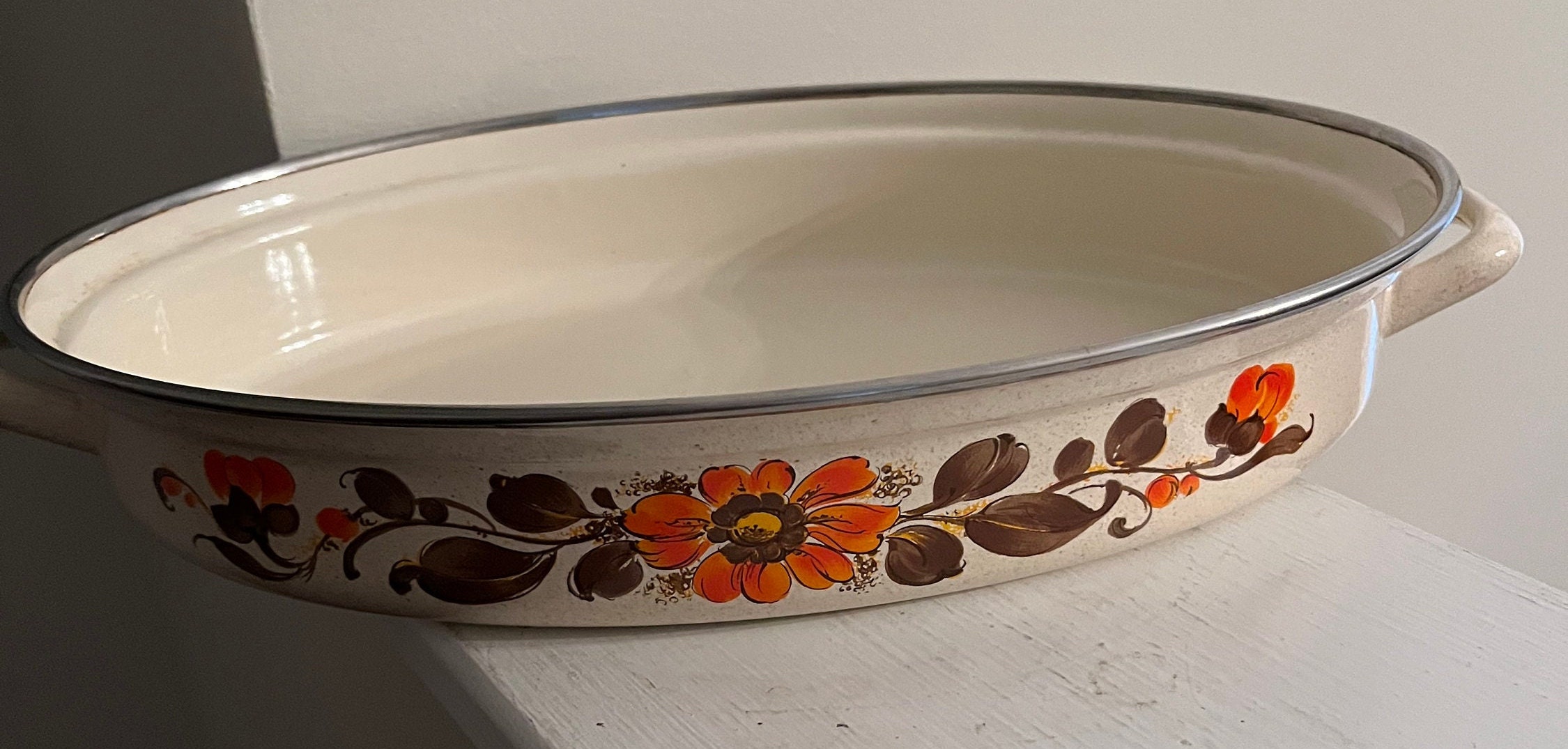 Enamel Rectangle Oven Baking Pan White Glaze Enamelware LFGB Approved -  China Chaoyue Kitchenware and Enamel Baking Pan price