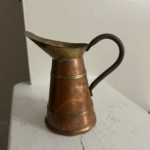 Vintage Brass and Copper Small Pitcher