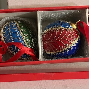 Vintage Set of Four Cloisonné Ornaments