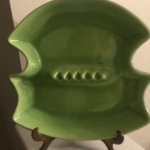Lime Green USA pottery ashtray