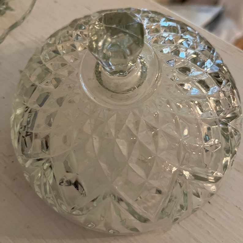 Vintage Cut Glass Anchor Hocking Butter Bell Dish Etsy