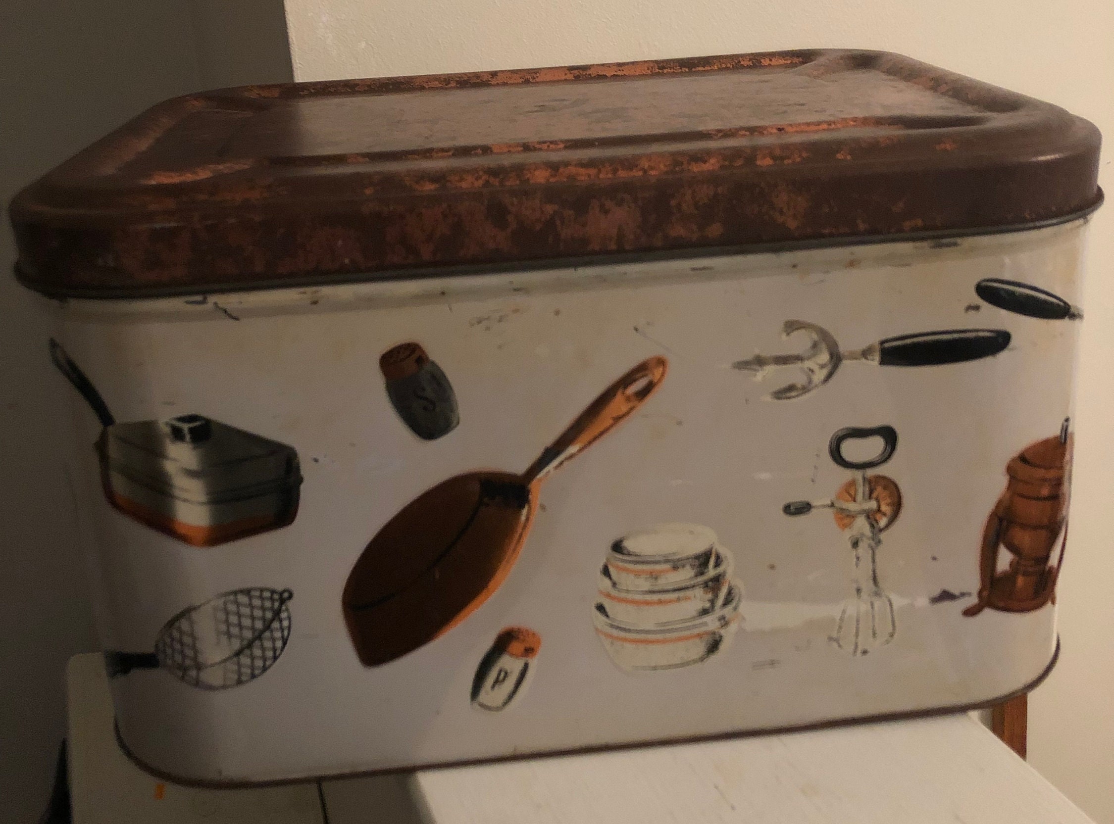 Vintage Weibro Copper and Aluminum Bread Box