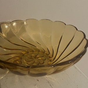 Vintage Hazel Atlas Amber Colonial Swirl Bowl