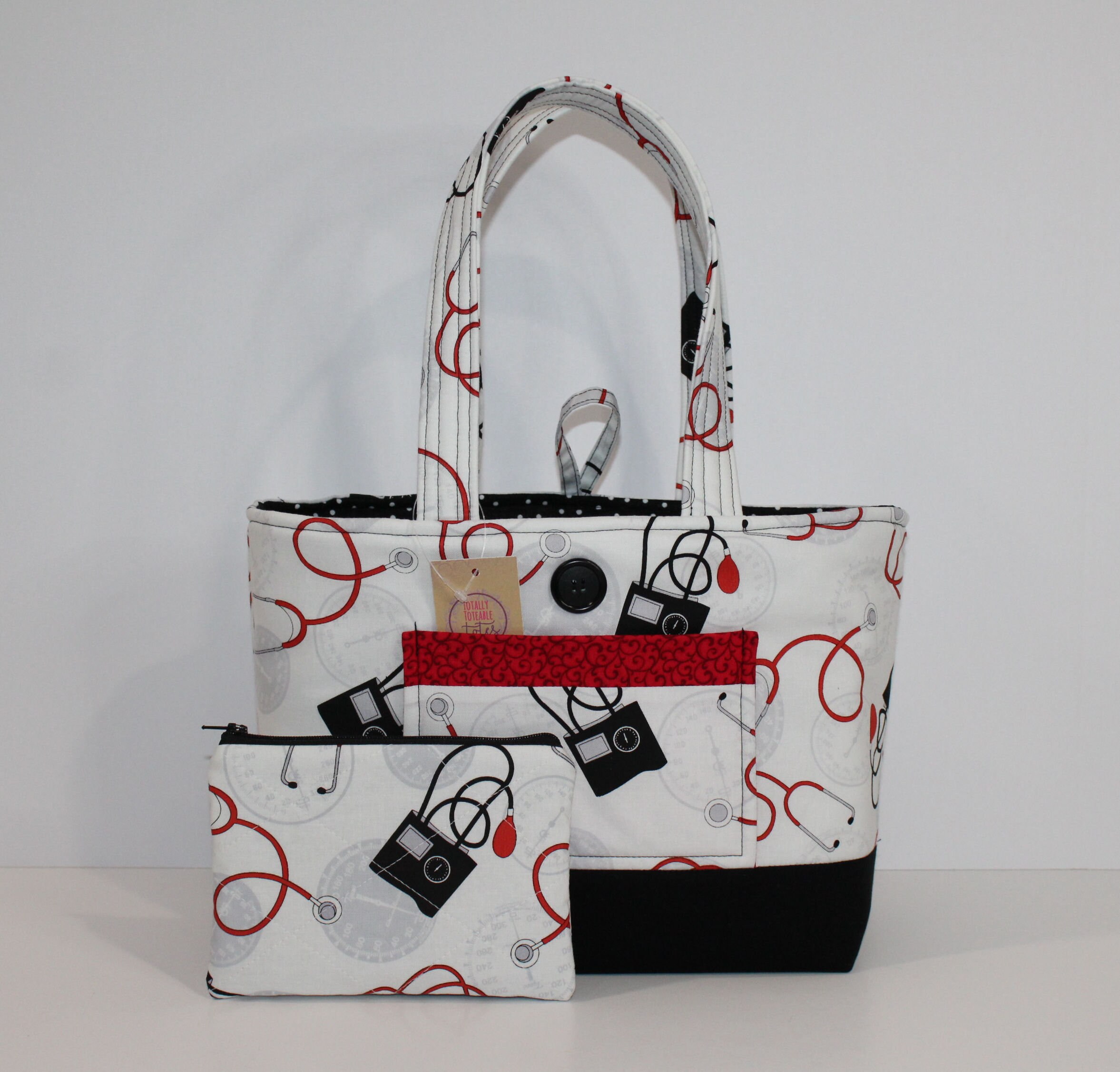 Medical Tote With Matching Coin Bag Hand Made Bag Nurse Bag Etsy