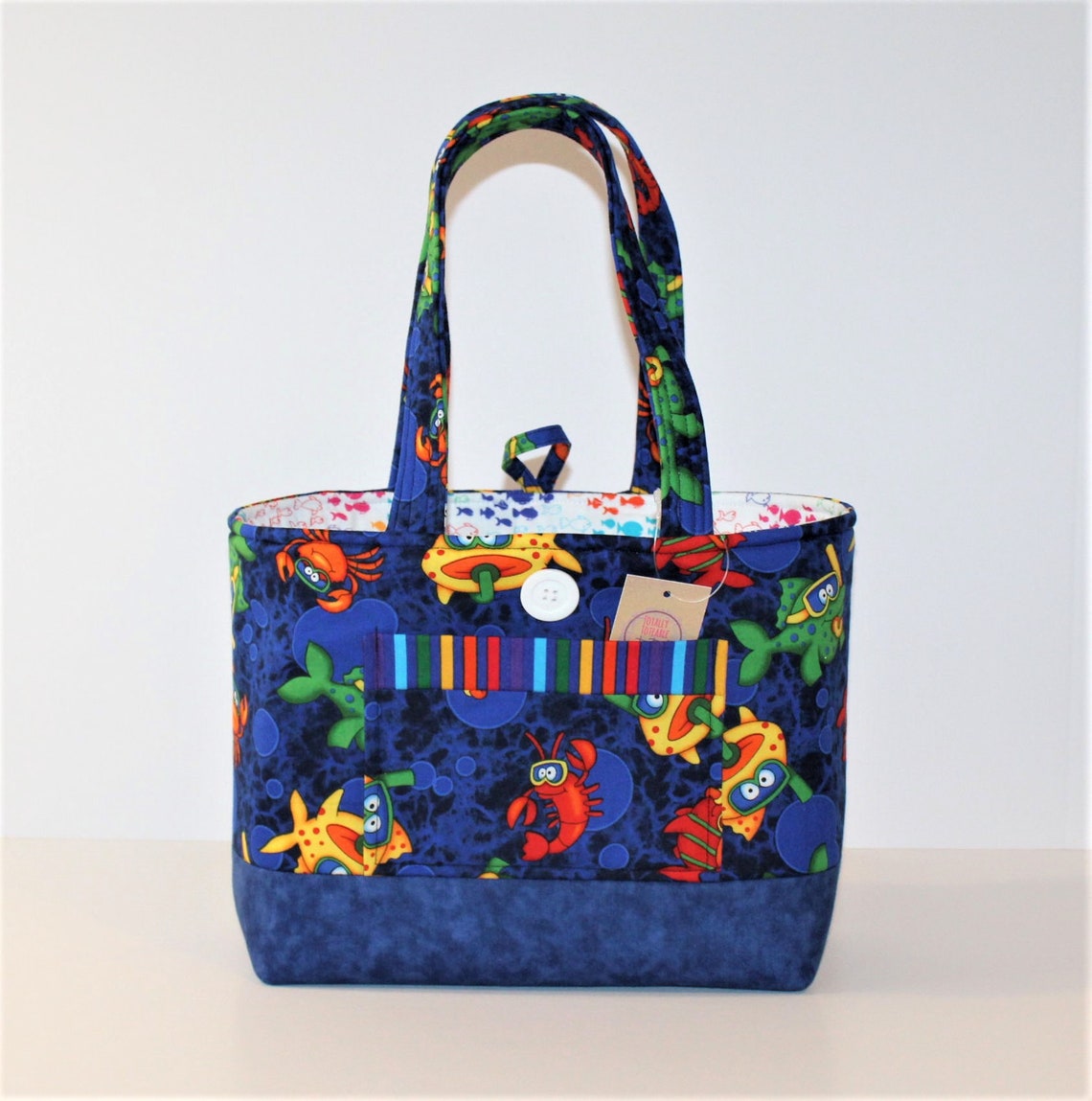 Under the Sea Tote Bags and Purses Hand Made Cotton Fabric Etsy