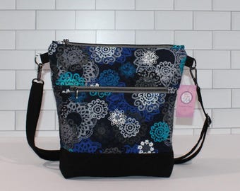 Floral Circle Crossbody Bag with Adjustable Strap, Chic Shoulder Bag