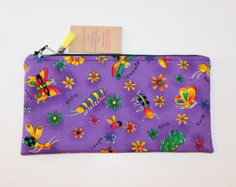 Cute Insect Zipper Pencil Pouch/Coupon Holder, Deposit Bag, Cosmetic Bag, Bags & Purses, Birthday Gift, Fabric Pouch