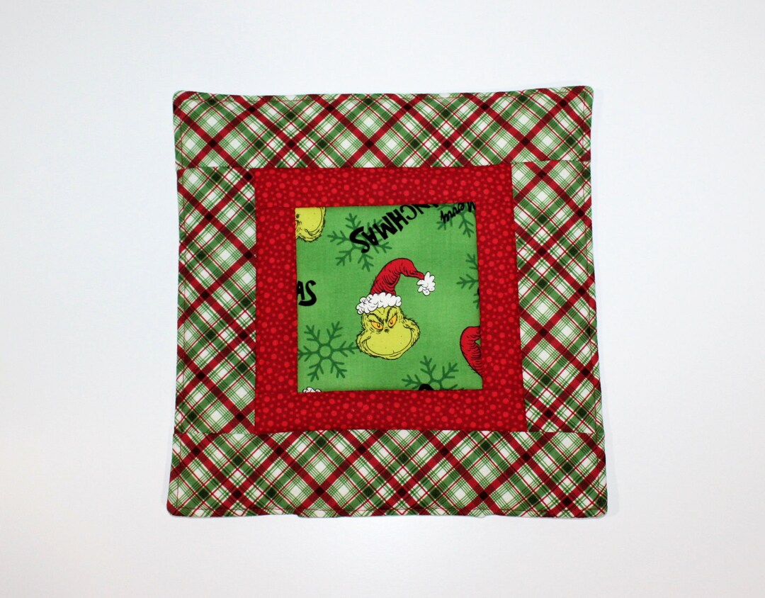 Grinchmas Hot Pad, Mini Placemat, Gift for Mom, Home Decor, Birthday