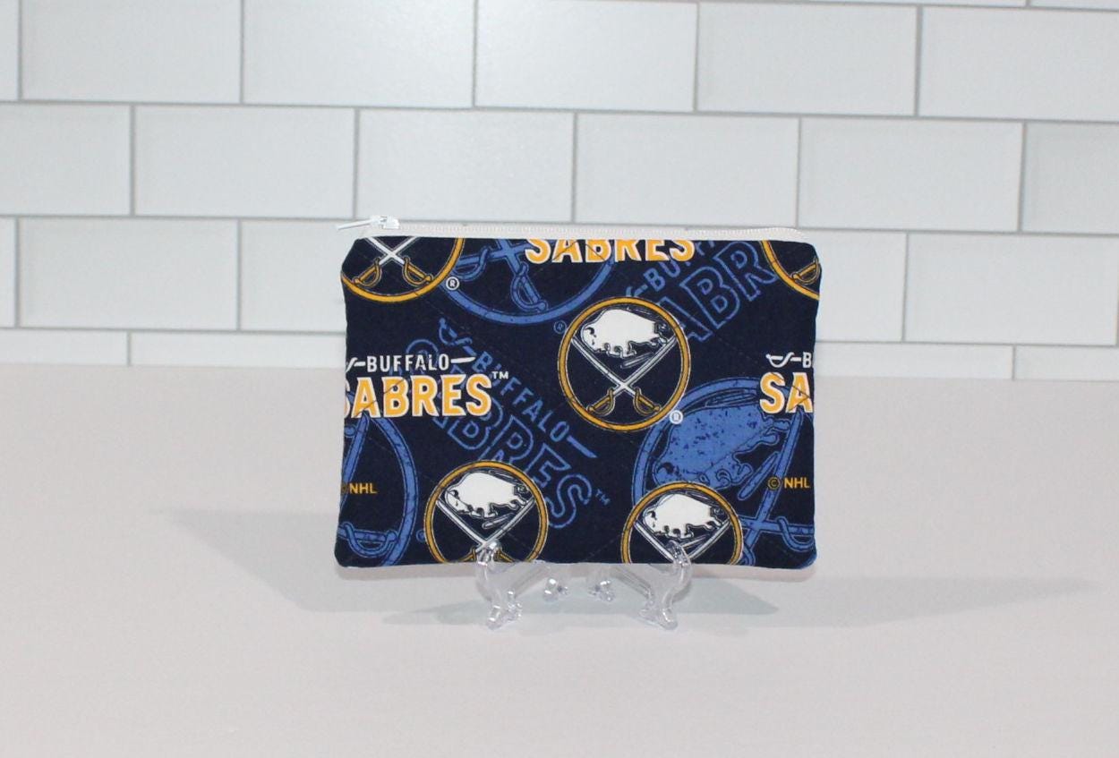 Buffalo Sabres Hockey Fan Pouch, Cotton Zippered Accessory