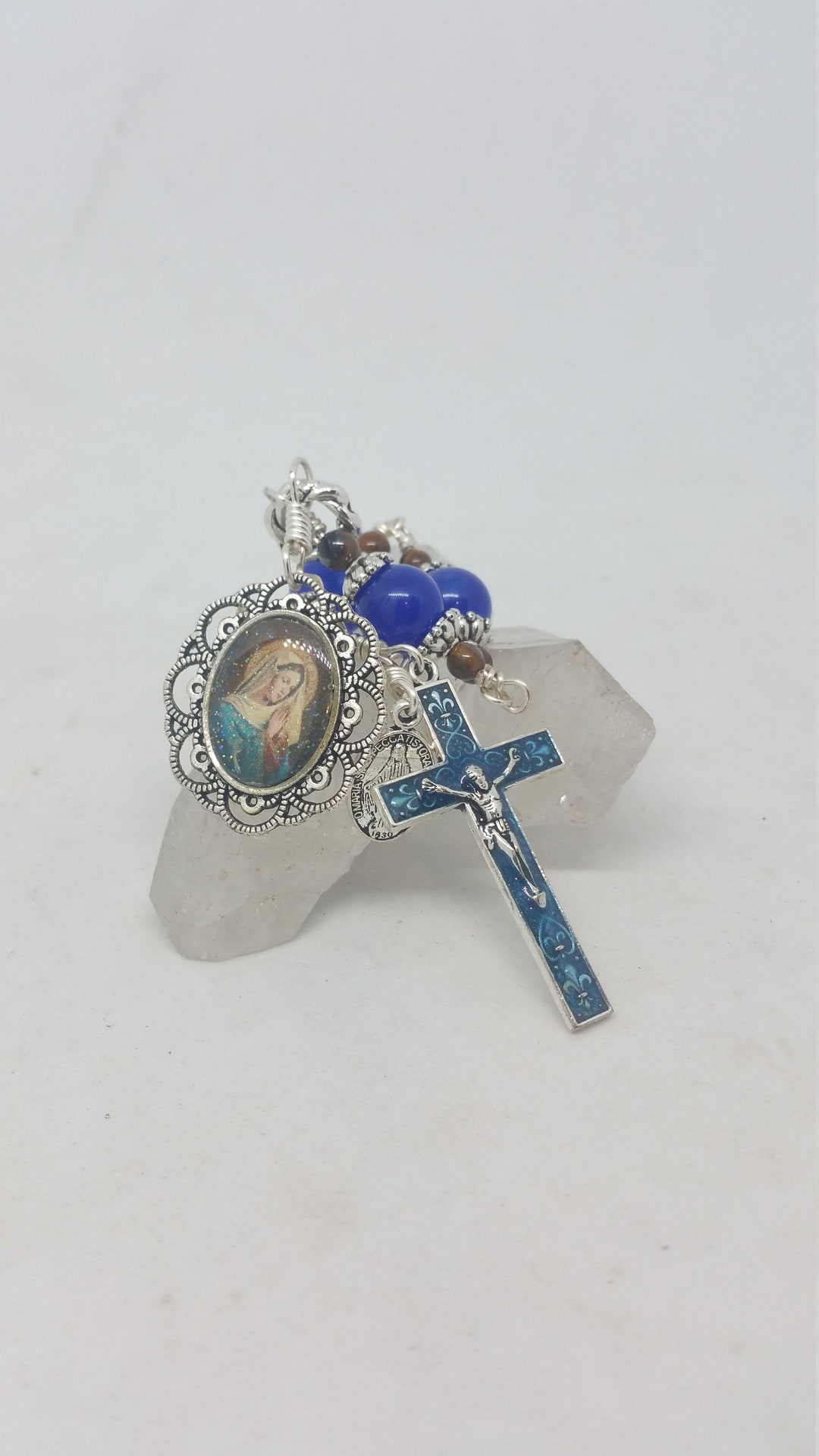 3 Hail Marys, Jade Rosary, Enameled Crucifix Prayers by the Bead Etsy