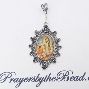 Our Lady of Guadalupe Pendant, Catholic Cameo Pendant, Silver wire wrapped pendant, All occasion Catholic gift~Prayers by the Bead