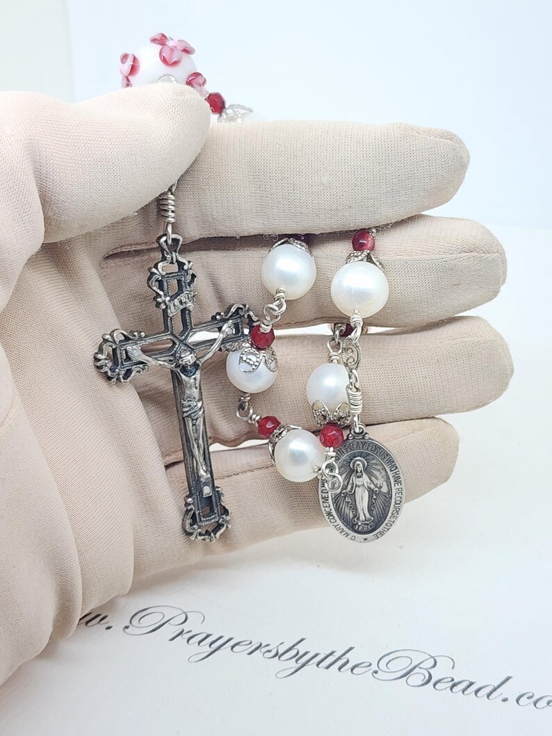 Sterling With Genuine Pearl Decade Rosary,unbreakable Heirloom ...
