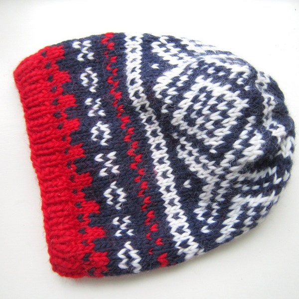 Slouchy Nordic Winter Hat - PDF knitting pattern