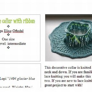 Ocean Blue Collar PDF Knitting Pattern. 画像 5