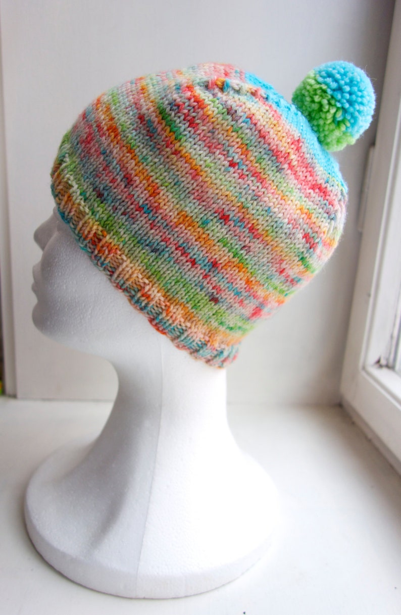 Hand Knit and hand dyed hat image 5