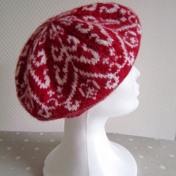 Nordic Winter Tam. Intricate beautiful beret. PDF knitting pattern