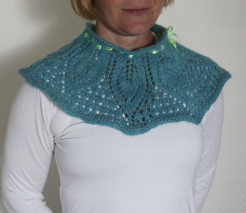 Ocean Blue Collar PDF Knitting Pattern. 画像 4