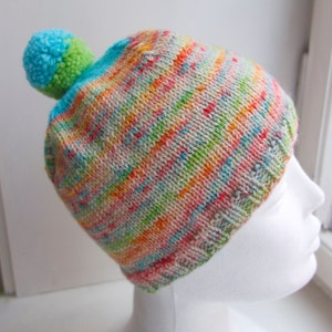 Hand Knit and hand dyed hat image 4