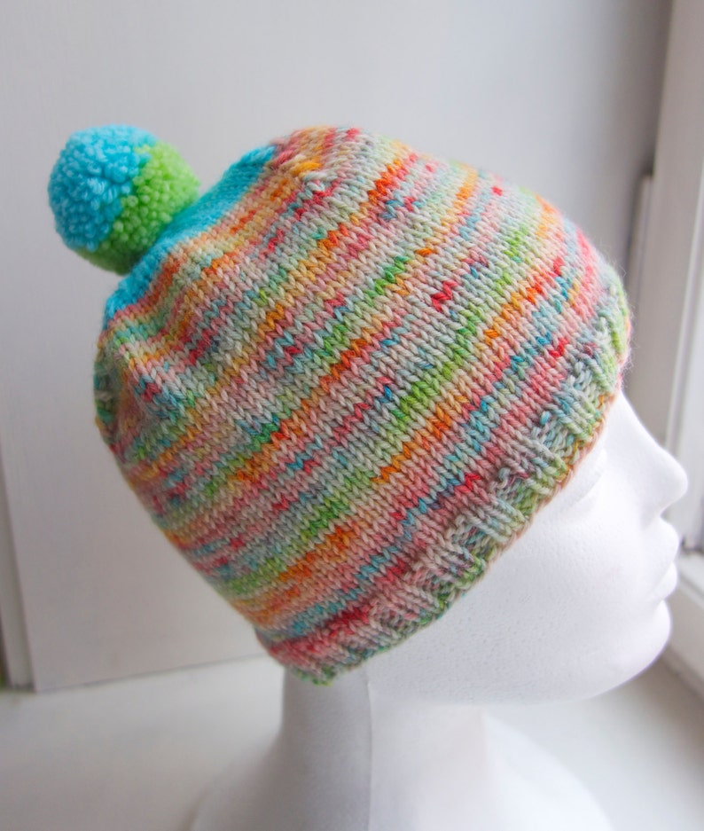 Hand Knit and hand dyed hat image 4