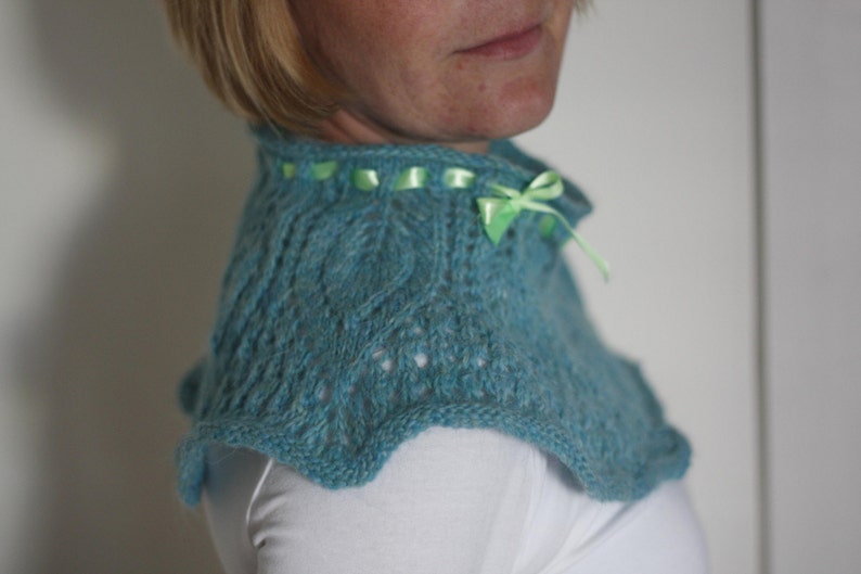 Ocean Blue Collar PDF Knitting Pattern. 画像 3