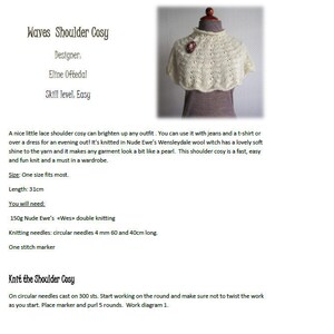 Wave Shoulder Cozy PDF Knitting pattern. image 4