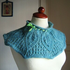 Ocean Blue Collar PDF Knitting Pattern. image 1