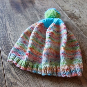 Hand Knit and hand dyed hat image 1