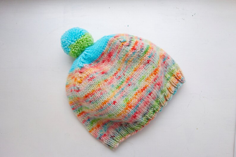 Hand Knit and hand dyed hat image 2