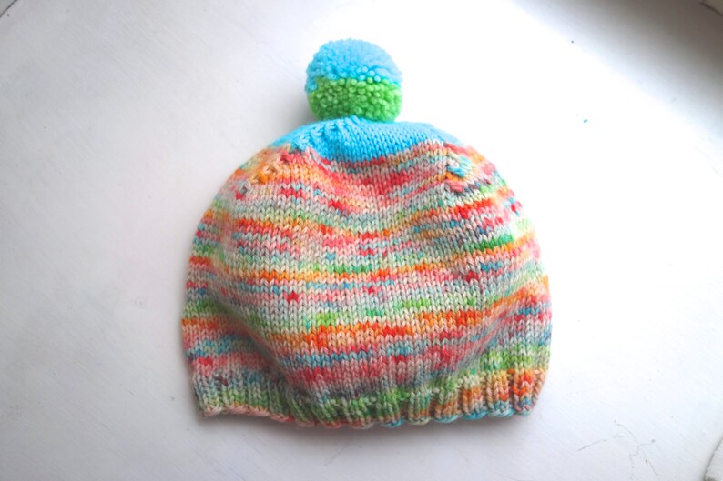 Hand Knit and hand dyed hat image 3