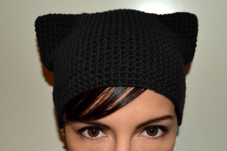 Made in Italy, italian premium wool Minimal Kitty hat, cat ears, crochet knit hat, skullcap, beanie Made to order image 2