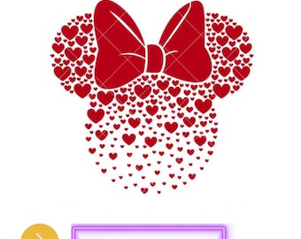 Dia dos Namorados Minnie Mouse Svg, Corações Minnie Mouse Svg, Minnie Mouse Svg Para Cricut, Minnie Mouse Png,