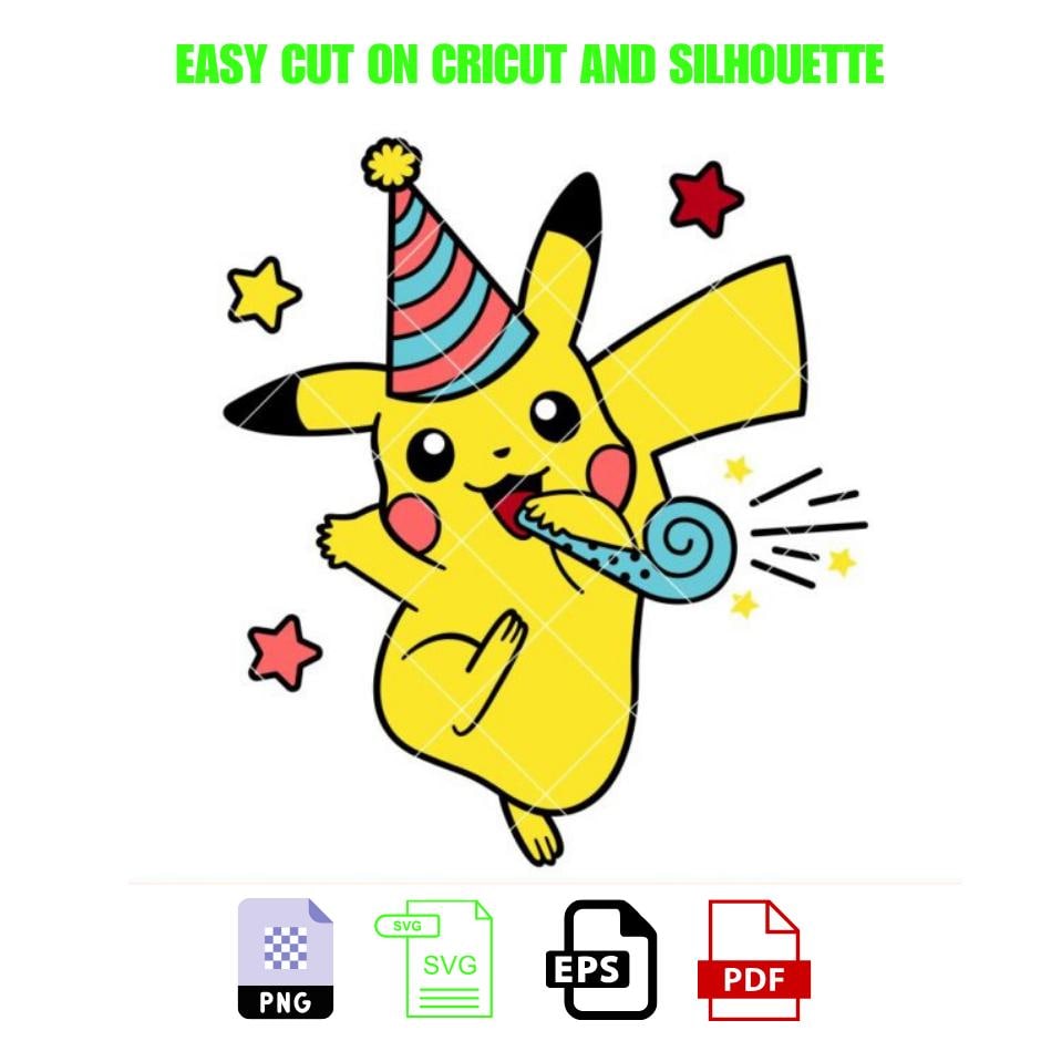 Happy birthday pikachu card - Etsy México, image size:940x940
