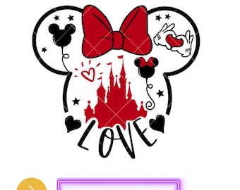 Dia dos Namorados Minnie Mouse Svg, Corações Minnie Mouse Svg, Minnie Mouse Svg Para Cricut, Minnie Mouse Png,