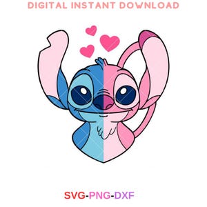 In Love Stitch Svg, Love Svg, Valentine’s Day Svg, Kawaii Svg, Cricut, Silhouette Vector Cut File