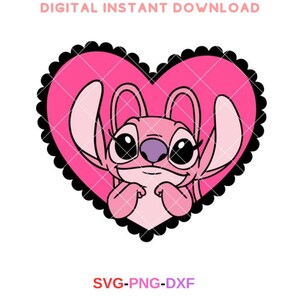 Angel Heart Svg, Love Svg, Valentine’s Day Svg, Kawaii Svg, Cricut, Silhouette Vector Cut File