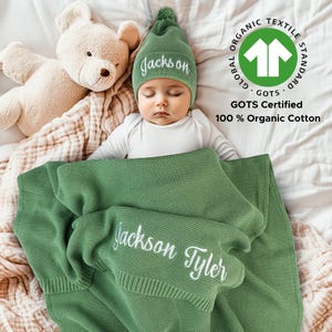 Baby gift, Baby Blanket, Personalized Baby gift, Baby Name Blanket, Baby Shower gift, Soft Cotton Knit Baby blanket, Custom name blanket
