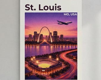 St. Louis Skyline Sunset Matte Poster | Gateway Arch City Print